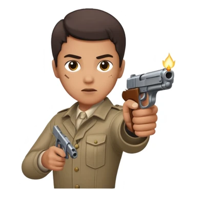 un personne qui tire avec un pistolet  sticker