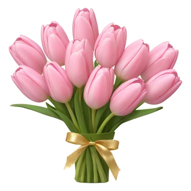 Cute Bouquet of Light pink tulips with blinks sticker