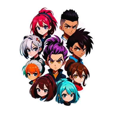 anime characters sticker