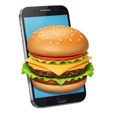 picture of a hamburguer inside of a phone sticker