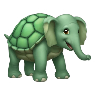 Tortue sur un éléphant sticker