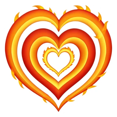 heart spiral and fire sticker