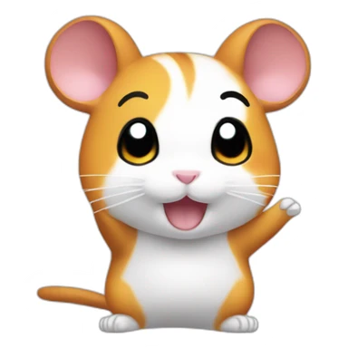 hamtaro waving sticker