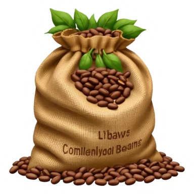 bag of beans sticker