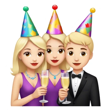 2 girls and a guy on a drinks date sticker