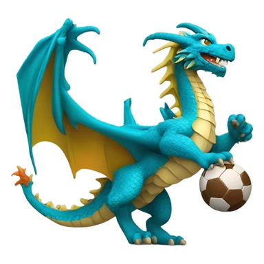 Dragon playing football  sticker
