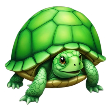 Turtle with a green egg on it's back sticker