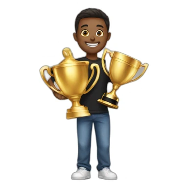 Winners with trophies  sticker