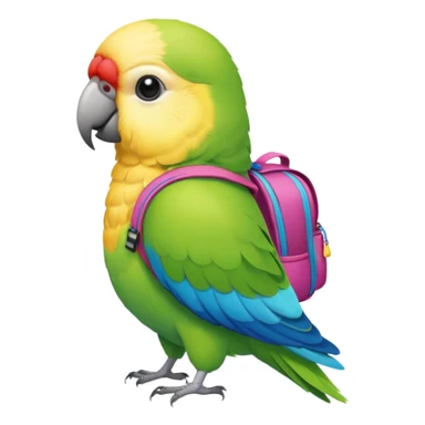 Parakeet with backpack  sticker