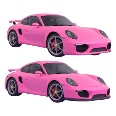 full view of a pink porsche sports car sticker