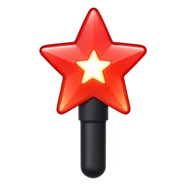make a black white and red lightstick with a star in the middle sticker
