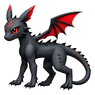Gothic Edgy Badass Gloomy Cute Dark Guilmon-Salandit-Umbreon-Fakémon-hybrid-creature (full body)  sticker