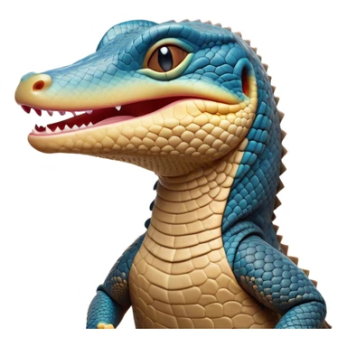 Cinematic Cute Yawning Monitor Lizard Portrait Emoji, Head tilted slightly with a dramatic, wide-open yawn, showcasing textured, patterned scales and sleepy, half-closed eyes exuding relaxed charm, Simplified yet irresistibly adorable features, highly detailed, glowing with a soft, cozy glow, high shine, relaxed yet expressive, stylized with a dash of whimsical wildness, soft glowing outline, capturing the essence of a drowsy yet affectionate reptile that appears ready to stretch out for a nap! sticker