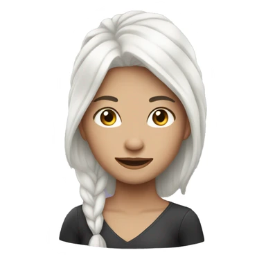 girl with white hair and beatifull face sticker