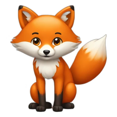 An orange fox with two tails sticker