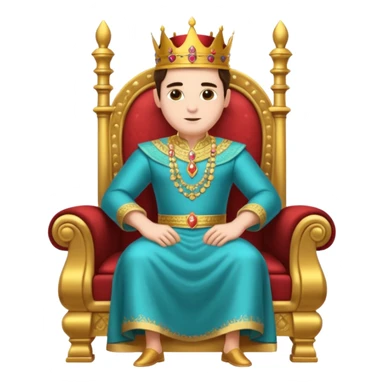 Beautiful King👑 image setting on chair wear a beautiful dress and in beautiful mahal sticker