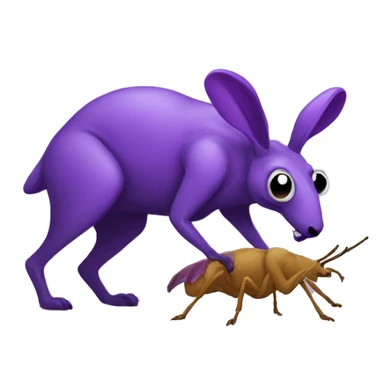 bug eating purple Aardvark sticker