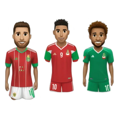 Ronaldo + messi + neymar avec le maillot du maroc IRL sticker