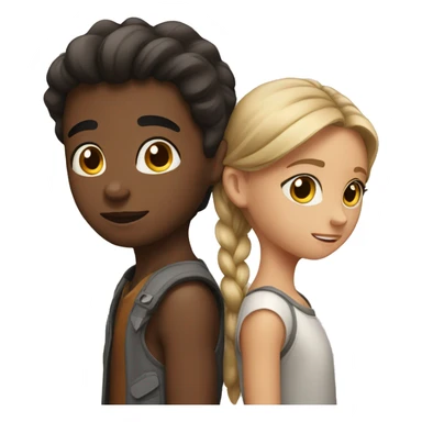 Girl with a boy behind sticker