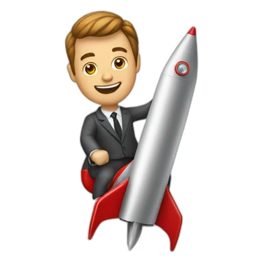 suit-man-ridding-rocket sticker