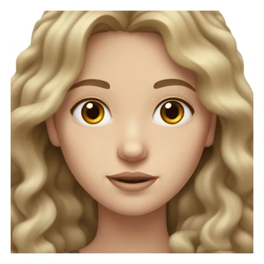 pale girl with wavy dark blonde hair and brown eyes sticker