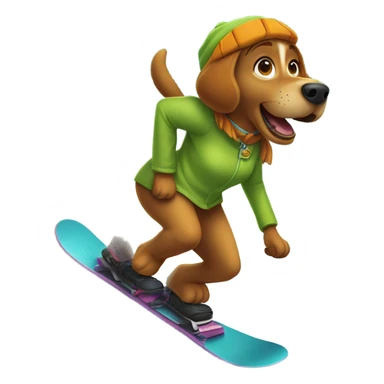 A girl in a Scooby Doo costume is snowboarding sticker