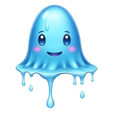 Cinematic Realistic Clear Blue Slime, glossy and translucent with a soft blue hue, light reflecting off its smooth surface, subtle bubbles trapped inside, slightly jiggling with movement, delicate highlights enhancing its wet and squishy texture, glowing with a soft, magical aura. sticker