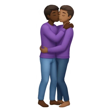 1 adult male dark skin ,1 light skin dark hair adult male, naked, cuddling, kissing, love passionate, full body view, on floor sticker