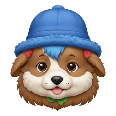 puppy dog with hat blue sticker