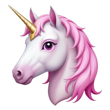 head of an anthropomorphised female unicorn horse, looking straight ahead, standard pose sticker