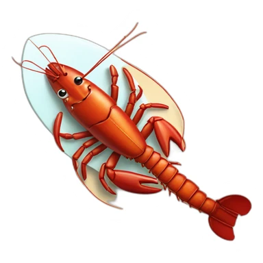 Lobster playing paddle sticker