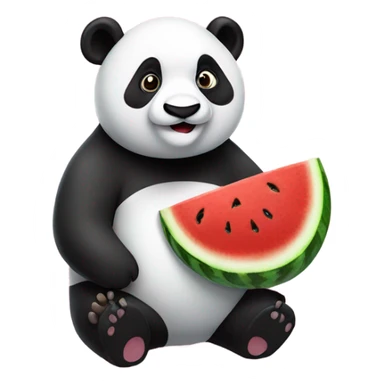 Panda eating watermelon sticker