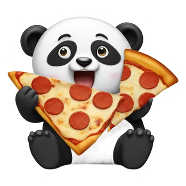 Panda eating pizza sticker