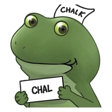 Emoji that holding up a sign saying chalk it sticker