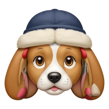 Beagle wearing backwards hat sticker