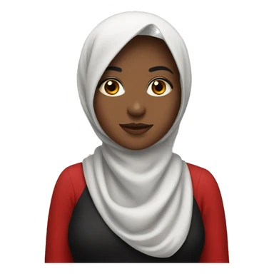 Girl in red black hidjab sticker