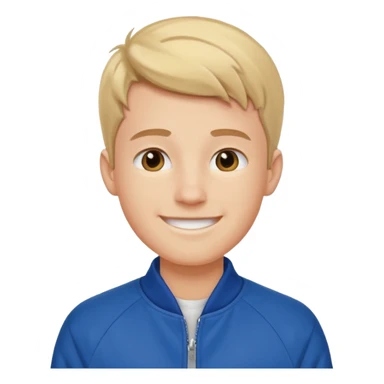 college boy with blue college jacket sticker