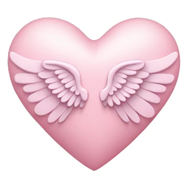 light pink heart with angel wings sticker