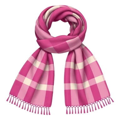 Scarf: pink plaid pattern
 sticker