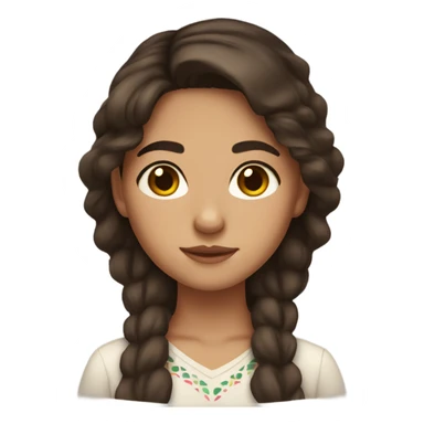 Mexican girl with darker brown hair brown eyes and freckles sticker