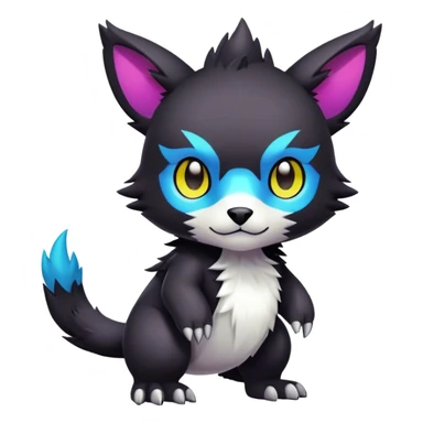 Cute cool colorful dark Digimon-animal-hybrid full body sticker