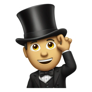 Guy with top hat holding middle fingers sticker