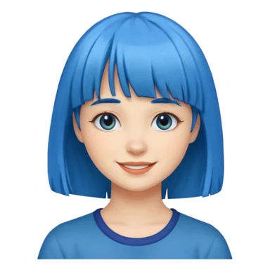 girl with bangs and blue hair sticker