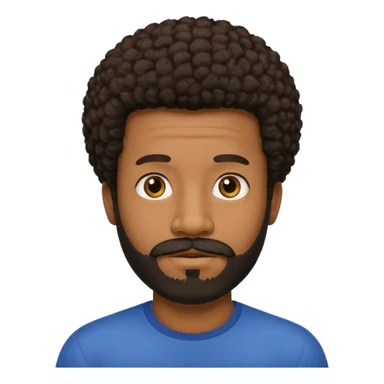black man with beard, mustache, and short afro sticker