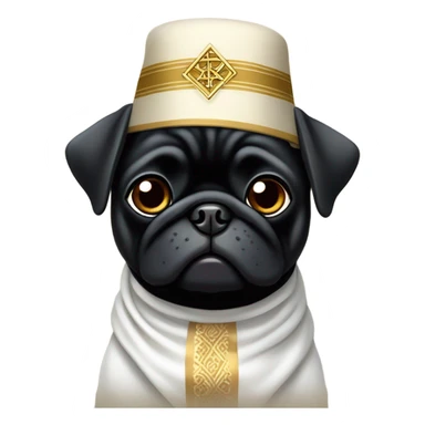Black pug dress Jewish  sticker