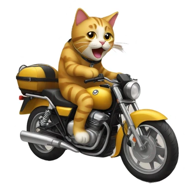 Cat sur une moto  sticker