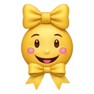 Laughing emoji with bows sticker