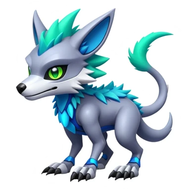 Epic Edgy Cute Colorful Modern Vernid-Protogen-Sergal-creature-animal full body sticker