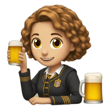 Hermione Granger qui boit de la bière sticker