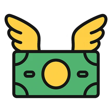 billete con alas sticker